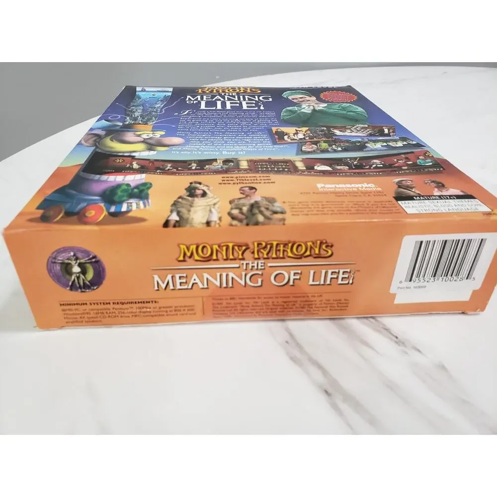 New MONTY PYTHON MEANING OF LIFE GAME Windows 95 PC CD Rom 1997 Big Box‎